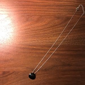 Silver 18” necklace with black pendant